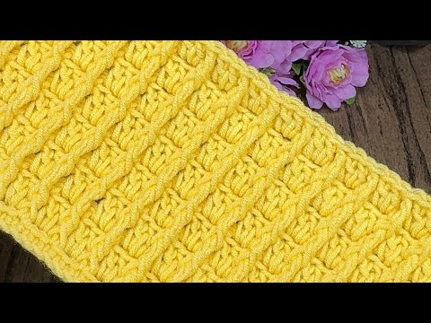Muestra de Bonita puntada a crochet para chal